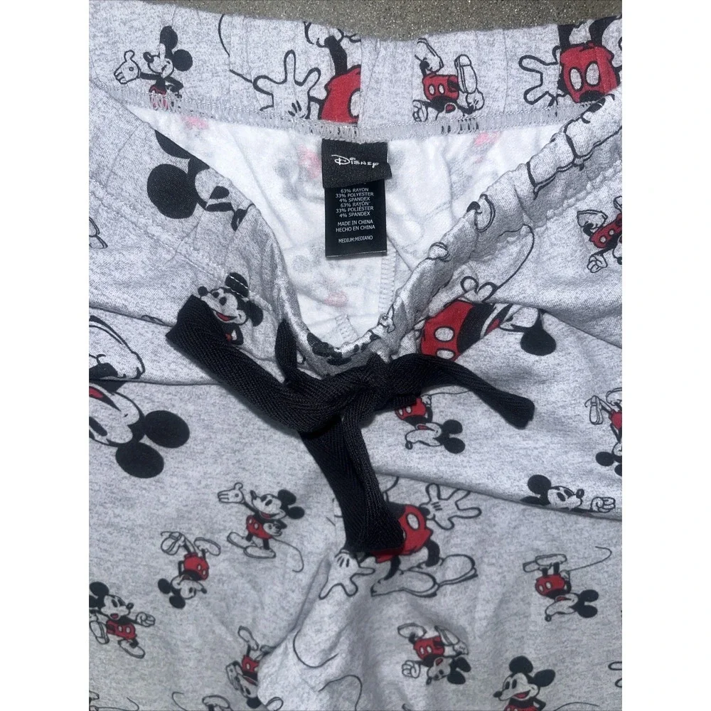 NEW Women's Grey DISNEY Mickey Mouse Jogger Sleep‎ Pants Size Medium - Picture 2 of 3